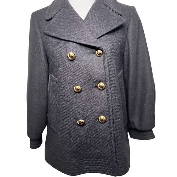 COACH 1941 Grey PeaCoat Wool Blend Size Medium - Picture 6 of 14